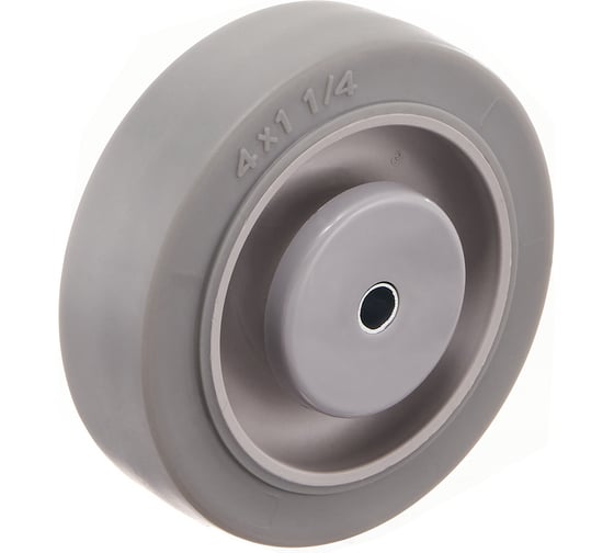Изображение товара Колесо под ось (100 мм; грузоподъемность 100 кг; термопластичная серая резина; полипропилен) СТЕЛЛА-ТЕХНИК N48100TPRSW