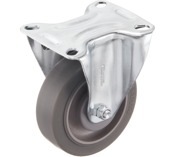 Изображение товара Колесо неповоротное (100 мм; грузоподъемность 100 кг; термопластичная серая резина; полипропилен) СТЕЛЛА-ТЕХНИК N48100TPRF