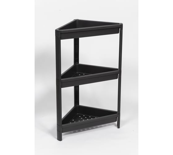 Изображение товара Этажерка Violet VIKEA угловая, 3-х ярусная, черная 783307