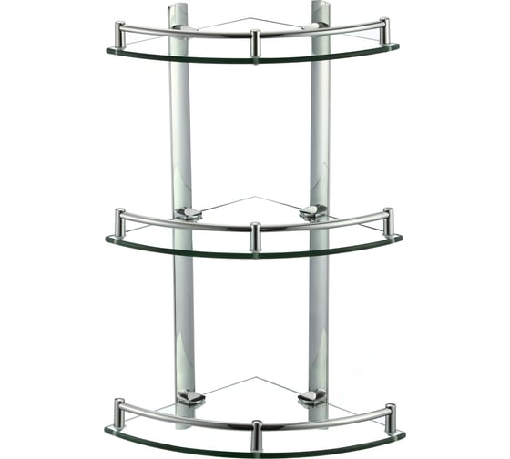 Изображение товара Полка Savol угловая, тройная, стеклянная S-003031