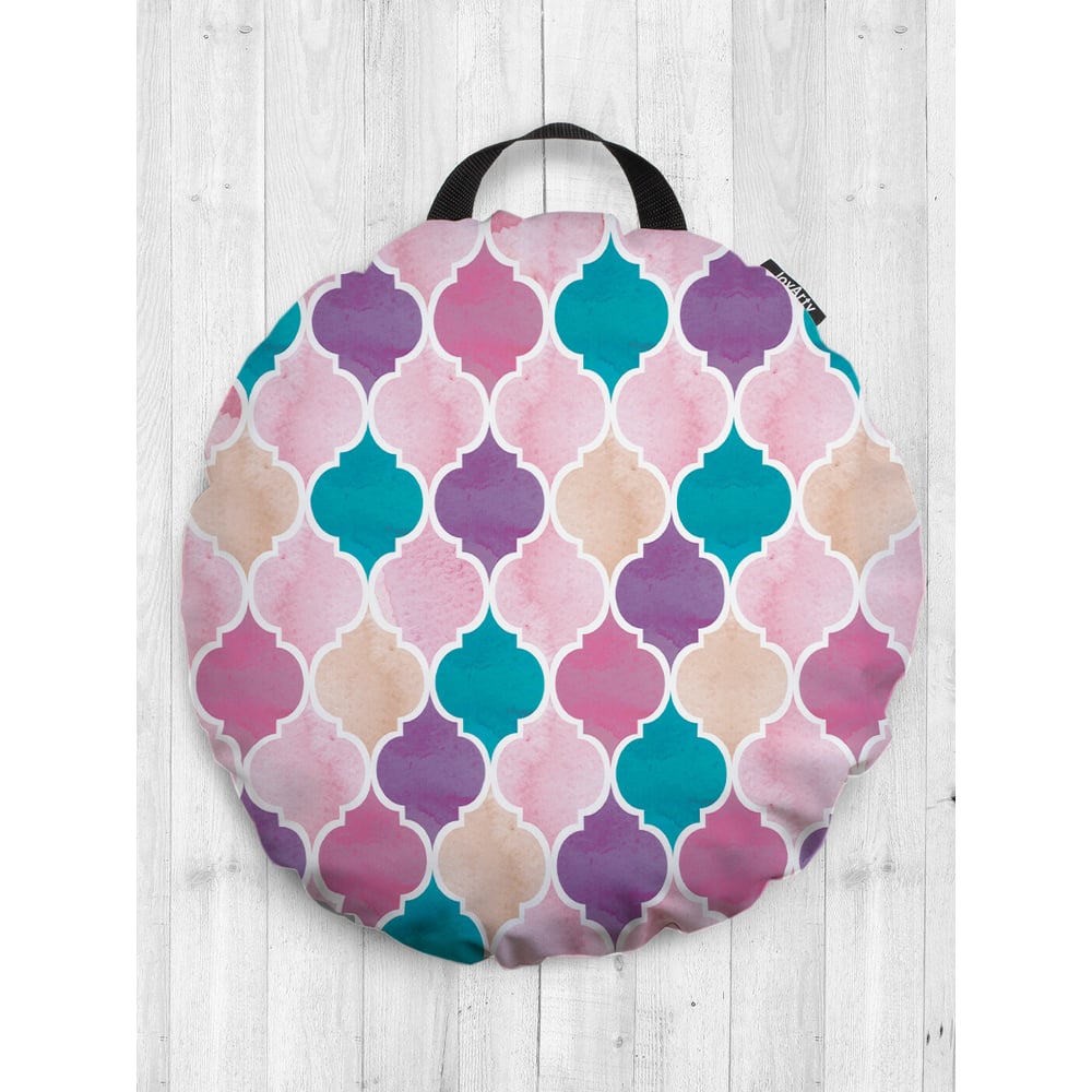 Декоративная круглая подушка-сидушка JOYARTY форма для выпечки круглая розовый перламутр d 6 5 см розовый