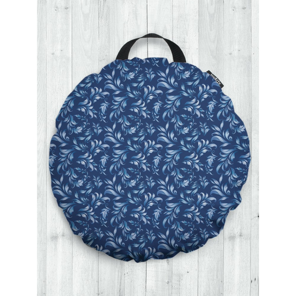 Декоративная круглая подушка-сидушка JOYARTY подушка для растяжки голубой