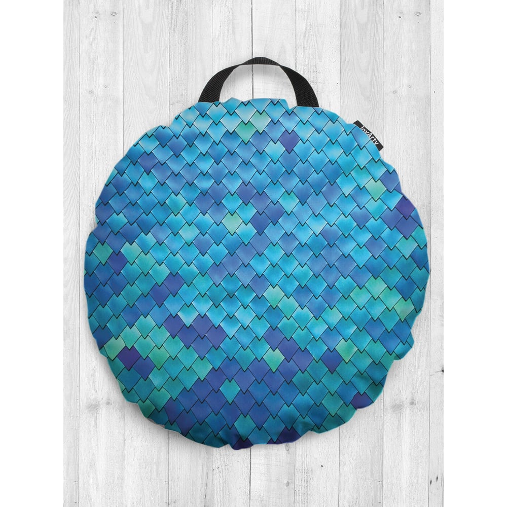 Декоративная круглая подушка-сидушка JOYARTY подушка надувная на плечо 67 × 18 × 11 см коробка синий