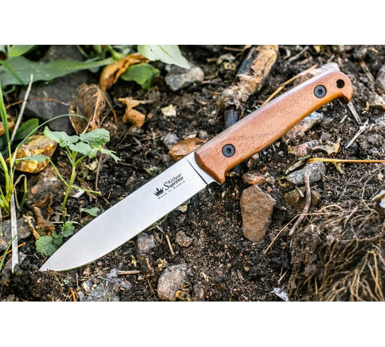 Изображение товара Туристический нож Kizlyar Supreme Pioneer сталь AUS-8, StoneWash, рукоять из Кавказского ореха 4650065056885