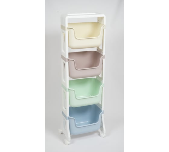 Изображение товара Этажерка Violet Junior напольная, 4-х ярусная, на колесах, микс 771400