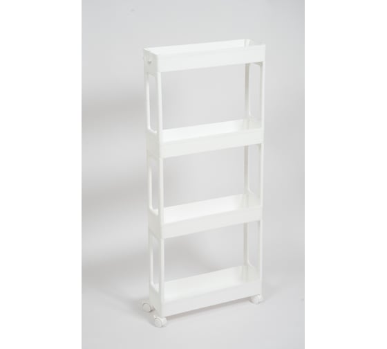 Изображение товара Узкая этажерка Violet 4-х ярусная, на колесах, белая 760406