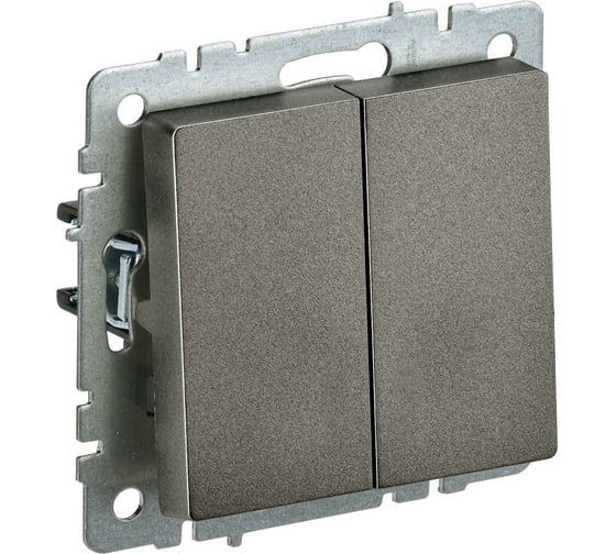 Изображение товара Проходной 2-клавишный выключатель IEK Brite 10а вс10-2-6-бртб темная бронза BR-V22-0-10-K45