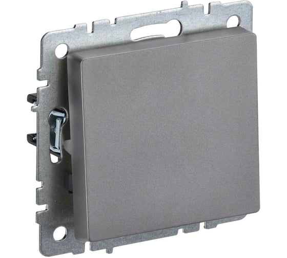 Изображение товара 1-клавишный выключатель IEK Brite 10а вс10-1-0-брс сталь BR-V10-0-10-K46