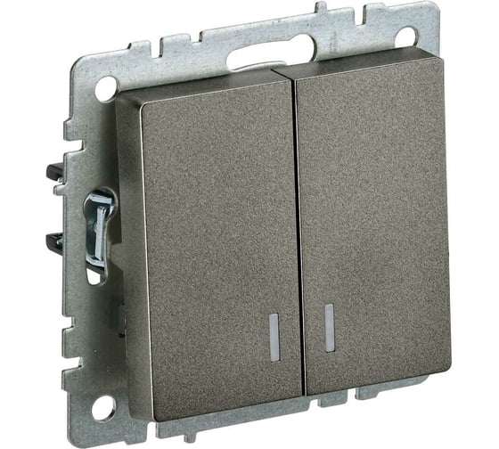 Изображение товара 2-клавишный выключатель IEK Brite с индикацией 10а вс10-2-1-бртб темная бронза BR-V20-1-10-K45