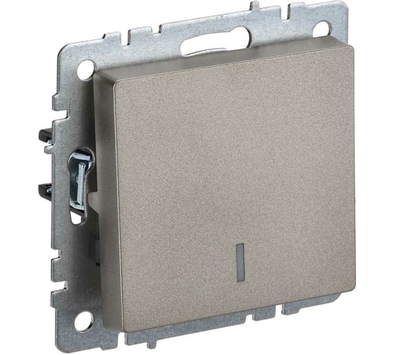 Изображение товара 1-клавишный выключатель IEK Brite с индикацией 10а вс10-1-1-брш шампань BR-V10-1-10-K37