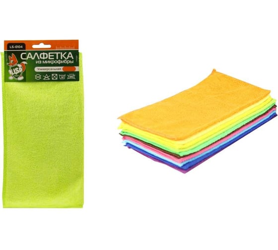 Изображение товара Салфетка из экстраплотной микрофибры LI-SA 30x30 см, цвета в ассортименте, 1 шт. 44428