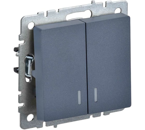 Изображение товара 2-клавишный выключатель IEK Brite с индикацией 10а вс10-2-1-брм маренго BR-V20-1-10-K35