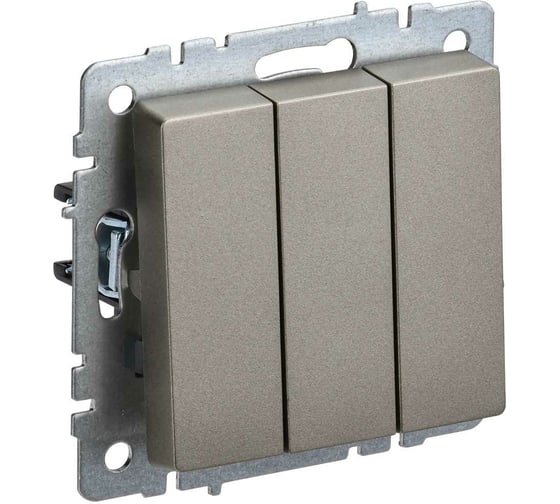 Изображение товара 3-клавишный выключатель IEK Brite 10а вс10-3-0-брш шампань BR-V30-0-10-K37