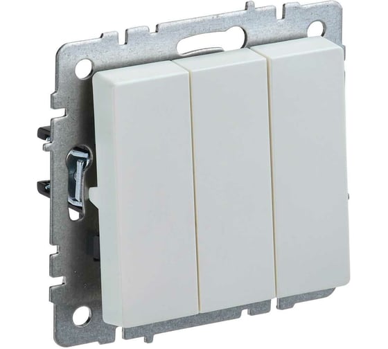 Изображение товара 3-клавишный выключатель IEK Brite 10а вс10-3-0-брж жемчуг BR-V30-0-10-K36