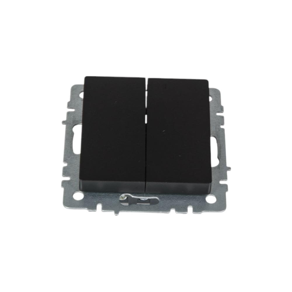 Изображение товара Проходной 2-клавишный выключатель IEK Brite 10а вс10-2-6-брч черный BR-V22-0-10-K02