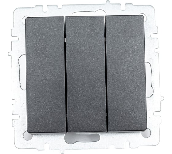 Изображение товара 3-клавишный выключатель IEK Brite 10а вс10-3-0-брч черный BR-V30-0-10-K02