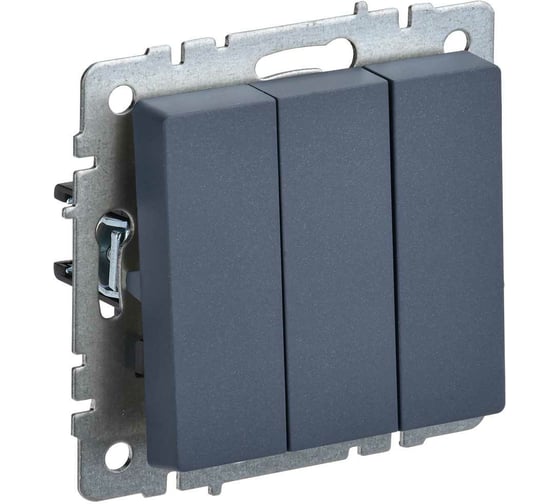 Изображение товара 3-клавишный выключатель IEK Brite 10а вс10-3-0-брм маренго BR-V30-0-10-K35