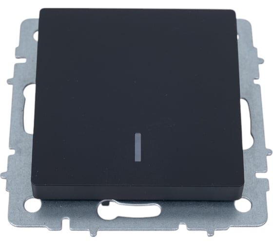 Изображение товара 1-клавишный выключатель IEK Brite с индикацией 10а вс10-1-1-брг графит BR-V10-1-10-K53