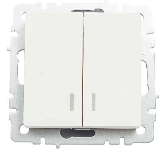 Изображение товара 2-клавишный выключатель IEK Brite с индикацией 10а вс10-2-1-брб белый BR-V20-1-10-K01