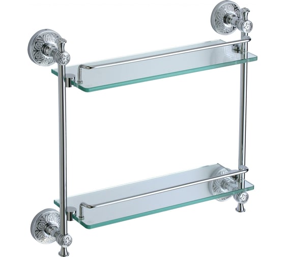 Изображение товара Прямая полка Savol двойная, стеклянная, 40 см S-005822A