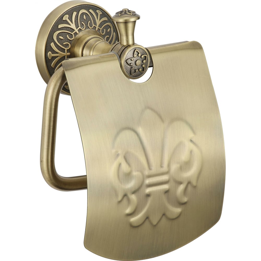 Изображение товара Держатель для туалетной бумаги Savol с крышкой бронза 145x169 мм