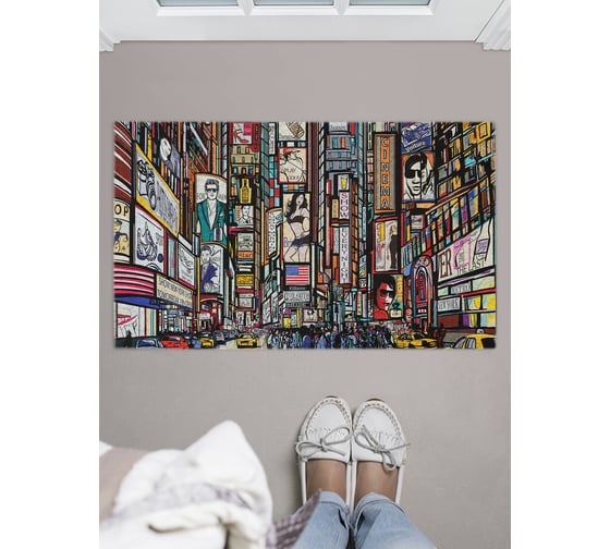 Изображение товара Придверный коврик в прихожую с принтом JOYARTY "уличная реклама" 45х75 см door_2538