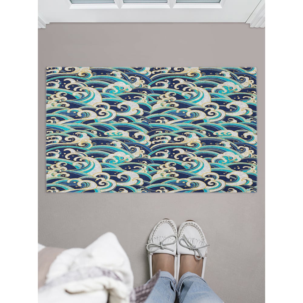 Изображение товара Придверный коврик в прихожую JOYARTY узорные волны 45х75 см