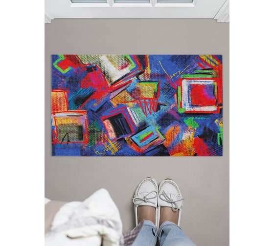 Изображение товара Придверный коврик в прихожую с принтом JOYARTY "геометрическая картина" 45х75 см door_21395