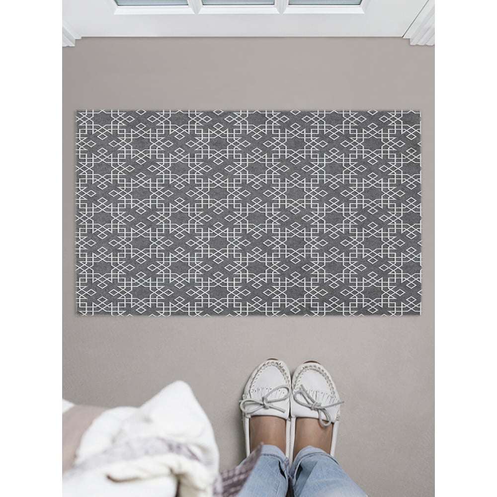 Изображение товара Коврик в прихожую JOYARTY с принтом "прямоугольные лабиринты" 45х75 см