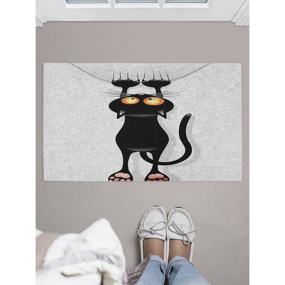Изображение товара Придверный коврик JOYARTY кот-шкодник 45x75 см влаговпитывающий прямоугольный