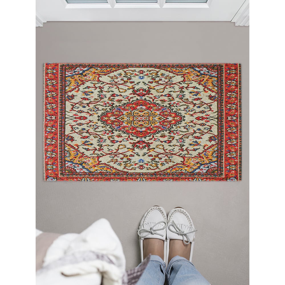 Изображение товара Придверный коврик в прихожую с принтом бабушкин ковер 45х75 см JOYARTY