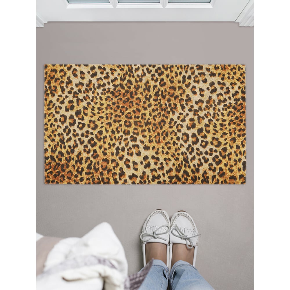 Изображение товара Придверный коврик JOYARTY классический леопард 45х75 см