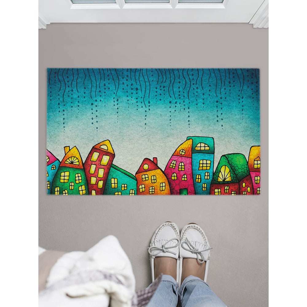 Изображение товара Придверный коврик в прихожую с принтом Волшебный город 45х75 см JOYARTY