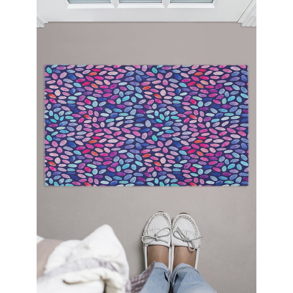 Изображение товара Придверный коврик JOYARTY 45х75 см листовидный витраж влаговпитывающий