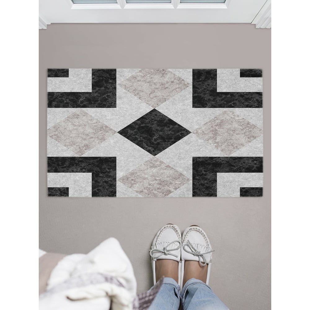 Изображение товара Придверный коврик в прихожую с принтом JOYARTY 45х75 см упорядоченная плитка