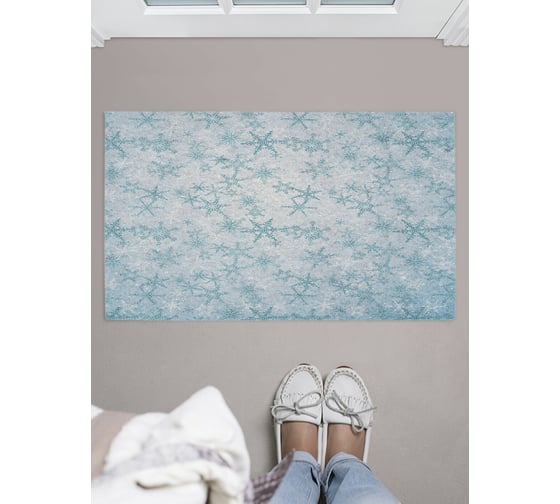 Изображение товара Придверный коврик в прихожую с принтом JOYARTY "иней снежинок" 45х75 см door_419800