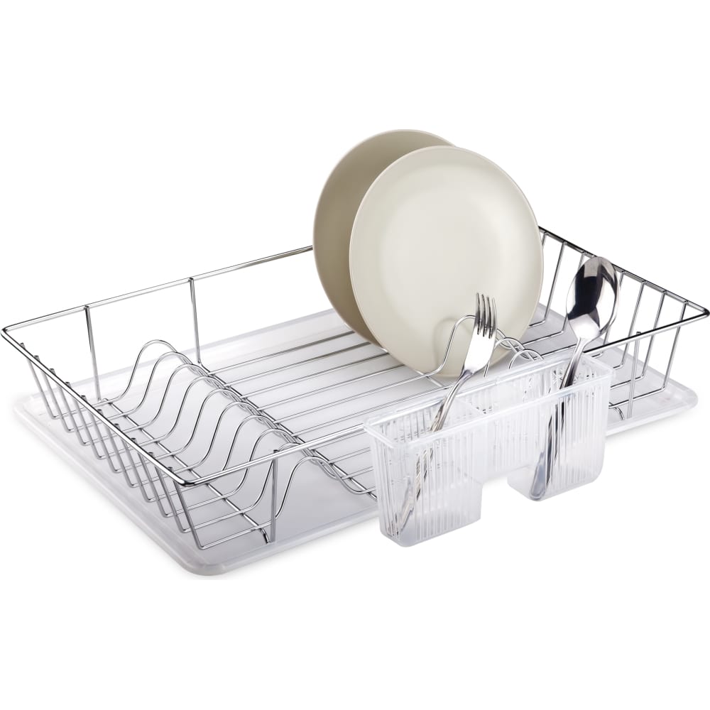 Настольная сушилка для посуды и приборов TEKNO-TEL сушилка для посуды с поддоном с сушилкой для столовых приборов лилия ваниль