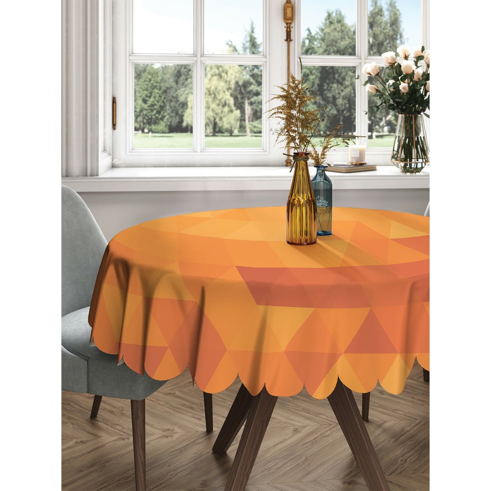 Изображение товара Круглая тканевая скатерть JOYARTY 150х150 см с геометрическими узорами