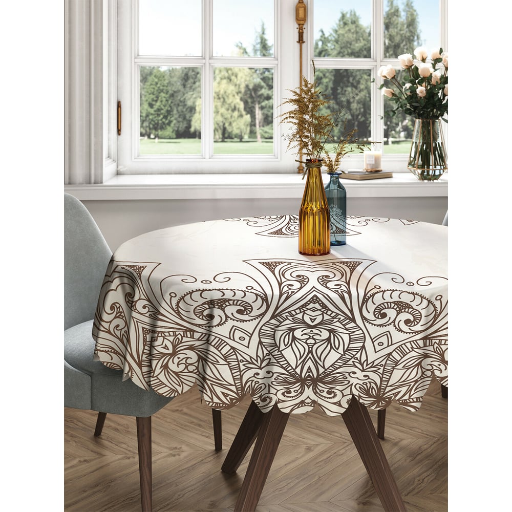 Изображение товара Круглая скатерть JOYARTY с рисунком мандалы 150х150 см