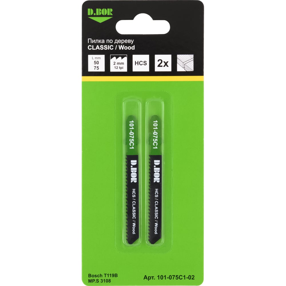 Изображение товара Пилки по дереву D.BOR D-101-075C1-02 50/75 мм, 2 шт