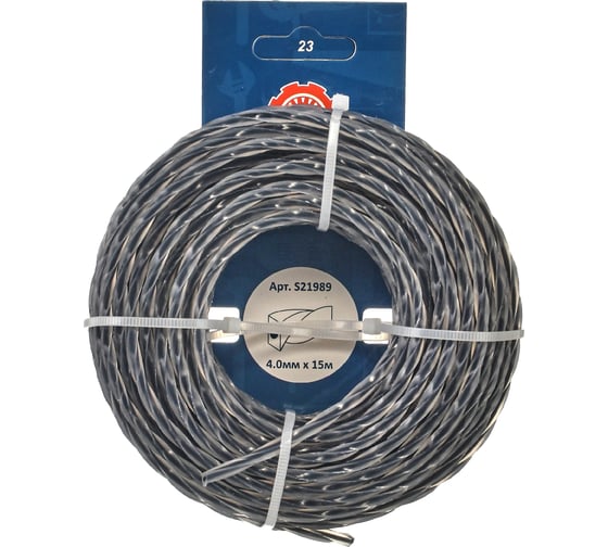 Изображение товара Леска для триммера TORGWIN 4,0мм/15м Серебро Витая с графитовым наполнителем S21989
