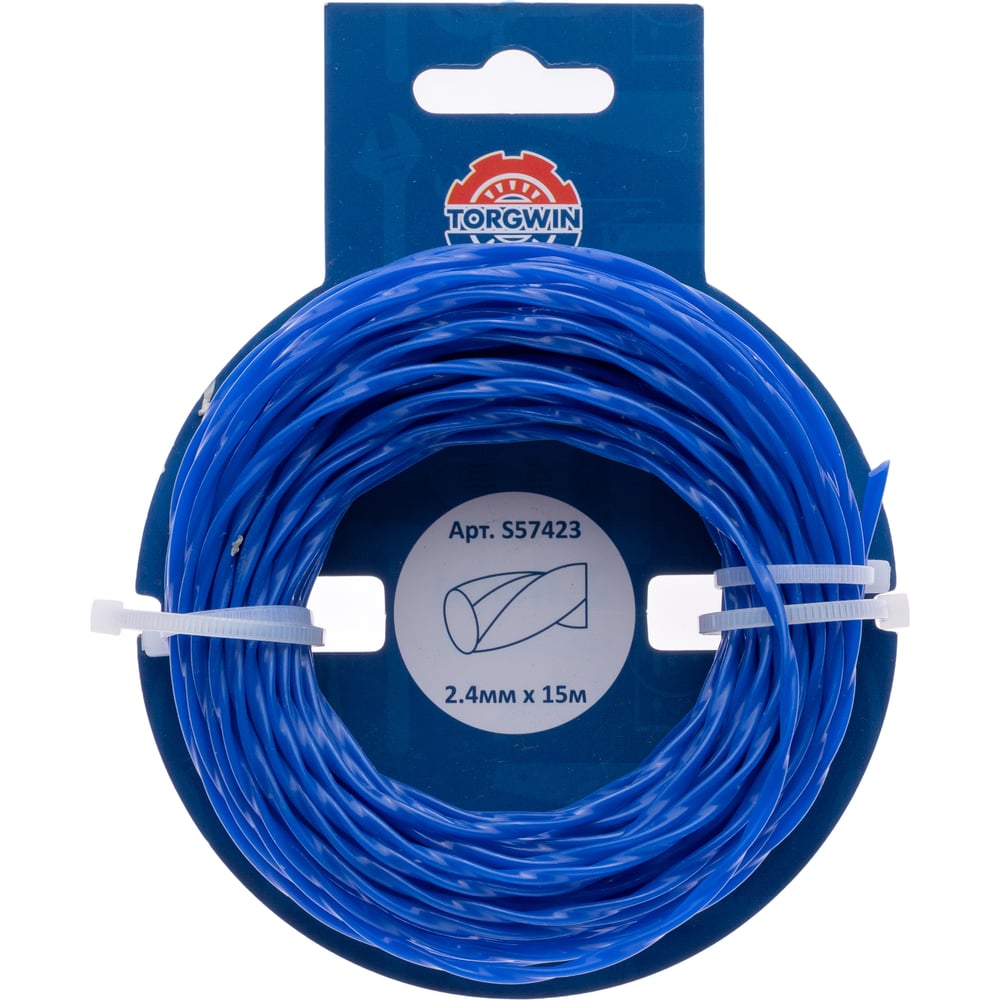 Изображение товара Леска для триммера 2.4 мм 15 м витой эллипс синий TGS TORGWIN S57423