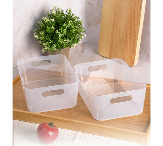 Изображение товара Комплект универсальных корзинок Econova scandi 240x170x90 мм, 3.1 л, бесцветный, 2 шт. 43428120122