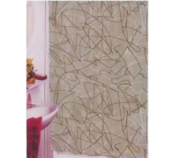 Изображение товара Штора для ванной Zalel 180*200 серый фон без колец 00001395