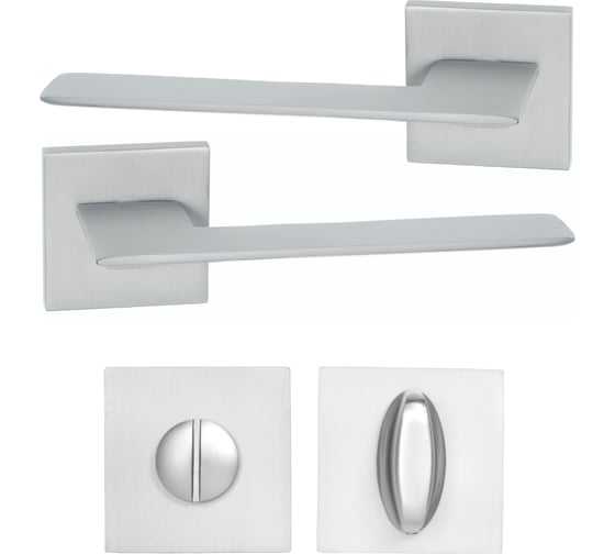 Изображение товара Дверная ручка r21.027 mcp в комплекте с фиксатором bk 2105 mcp (матовый хром) ABRISS 112