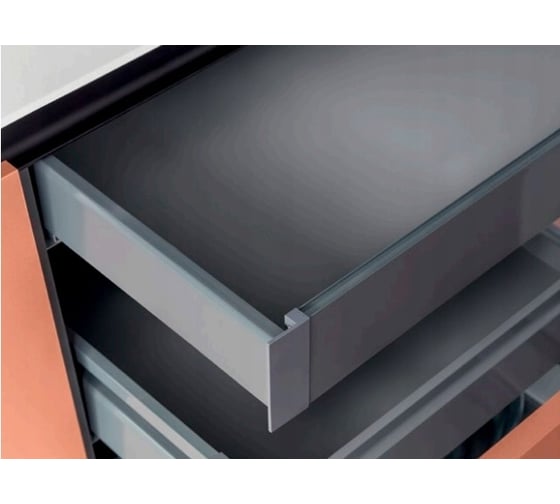 Изображение товара Комплект крепежа для фасада внутреннего ящика Hafele Matrix box S серый H 135 мм 552.70.697