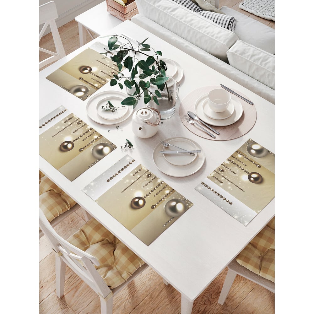 Изображение товара Комплект тканевых салфеток для сервировки стола JOYARTY новогодний блеск 4 шт