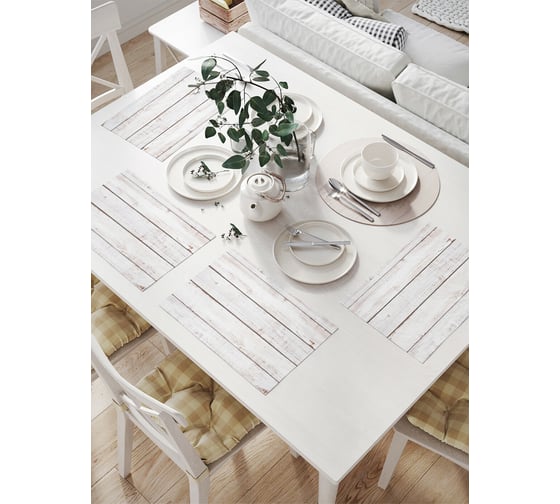 Изображение товара Комплект тканевых салфеток для сервировки стола JOYARTY "деревянные доски", 32x46 см, 4 шт. np_106004