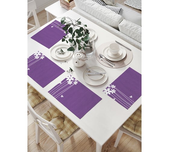 Изображение товара Комплект тканевых салфеток для сервировки стола JOYARTY "цветочный салют", 32x46 см, 4 шт. np_32096