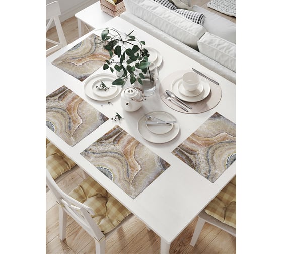 Изображение товара Комплект тканевых салфеток для сервировки стола JOYARTY "камень оникс", 32x46 см, 4 шт. np_37022